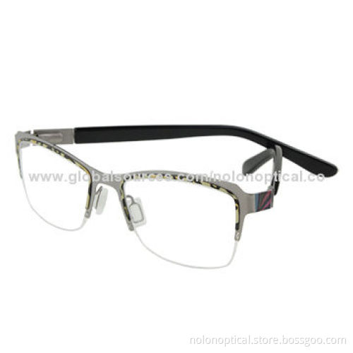 Stainless steel Rimless Frame with Colorful Wave-like Pattern